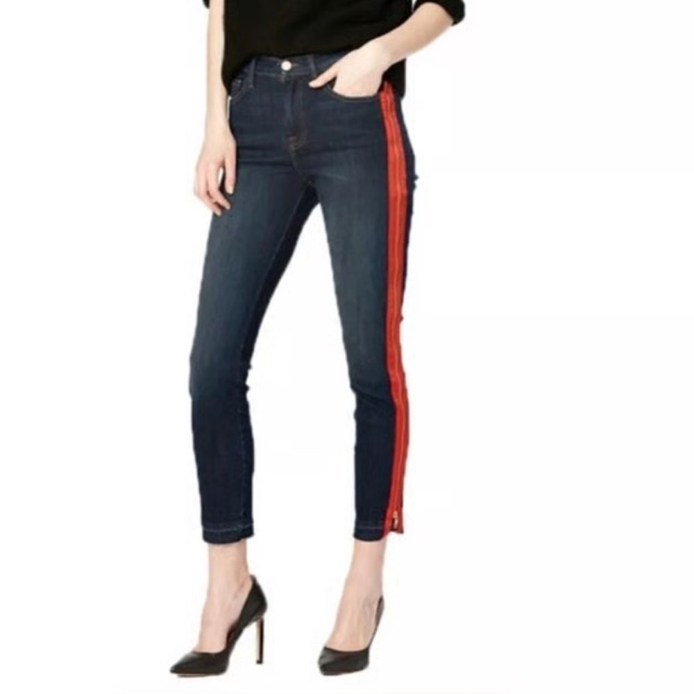 Etienne Marcel Red Zipper Skinny Ankle Length Jeans(Size 28)